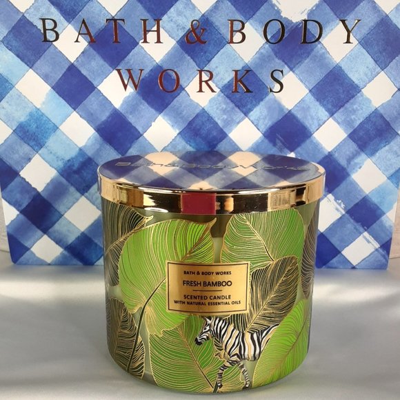 BATH & BODY WORKS 3-WICK 'FRESH BAMBOO' SCENTED CANDLE 'EXOTIC JUNGLE COLLECTION - Picture 11 of 11